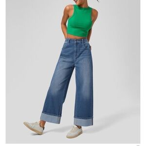 HALARA Flex High Waisted Pockets Rolled Hem Wide Leg